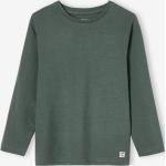 T-shirts à manches longues Vertbaudet verts en coton Taille 10 ans pour garçon de la boutique en ligne Vertbaudet.fr 