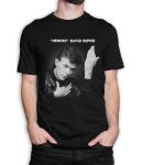 T-shirts gris en coton David Bowie lavable en machine pour femme 