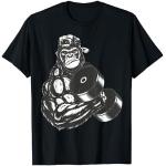 T-shirt de bodybuilder féroce gorille avec un grand haltère T-Shirt
