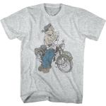 T-shirt de moto vintage officiel Popeye The Sailorman, haut de dessin animé