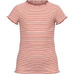 T-shirts à rayures NAME IT orange à rayures en coton look streetwear pour fille de la boutique en ligne Emp-online.fr 