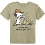 T-shirts à col rond verts en coton Snoopy pour bébé de la boutique en ligne Emp-online.fr 