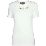 T-shirts de printemps de créateur Versace blancs en coton à manches courtes à manches courtes Taille S look fashion pour femme 