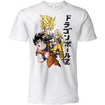 T-shirts à manches courtes blancs enfant Dragon Ball Son Goku look fashion 