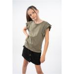T-shirts Deeluxe kaki à volants Taille 14 ans look chic pour fille en promo de la boutique en ligne Deeluxe.fr 
