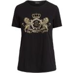 T-shirts de créateur Ralph Lauren noirs en coton mélangé à perles à motif lions Taille XXS look casual pour femme en solde 