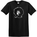 T-shirt en coton épais Jimi Hendrix avec icône de guitare Che Guevara - Noir - XX-Large