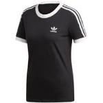 T-shirts adidas 3 Stripes noirs éco-responsable à manches courtes Taille XS classiques pour femme 