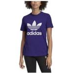 T-shirts à imprimés adidas Trefoil violets en jersey à manches courtes Taille L pour femme 