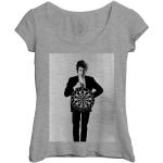 T-Shirt Femme Col Echancré Bob Dylan Chanteur Photo De Star Célébrité Vieille Musique Original 7