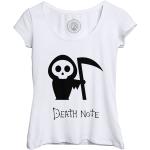 T-Shirt Femme Col Echancré Death Note Chibi Minuscule Personnage De La Mort Noir Et Blanc Manga Anime Japon