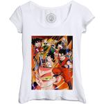 T-Shirt Femme Col Echancré Dragon Ball Z Sangohan Classique Manga Anime
