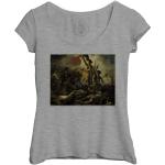 T-Shirt Femme Col Echancré Eugene Delacroix La Liberte Guidant Le Peuple Revolution