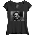 T-Shirt Femme Col Echancré Jack Nicholson Acteur The Shining Photo Noir Et Blanc Cinema