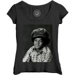 T-Shirt Femme Col Echancré Michael Jackson Enfant Jackson 5 Chanteur Pop Star Celebrite