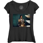 T-Shirt Femme Col Echancré Michael Jackson Veste Dore Live Chanteur Pop Star Celebrite