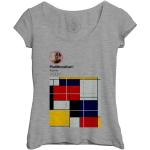 T-Shirt Femme Col Echancré Piet Mondrian Réseaux Sociaux Peinture Peintre