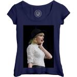 T-Shirt Femme Col Echancré Taylor Swift Spectacle Chapeau Photo De Star Célébrité Musique