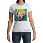 T-shirts col rond bleus Marilyn Monroe à col rond look Pin-Up pour femme 