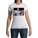 T-Shirt Femme Col Rond Arnold Schwarzenegger Body Building Jeune Noir & Blanc