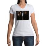 T-Shirt Femme Col V Matrix Keanu Reeves Carrie Anne Moss Film Action Cinema