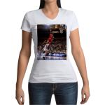 T-shirts col V en coton à motif New York NBA à col en V look fashion pour femme 