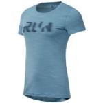 T-shirts Reebok bleus en jersey à manches courtes à manches courtes Taille S pour femme 