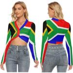 T-shirts imprimé africain en polyester Pays à manches longues à manches longues look fashion pour femme 
