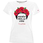 T-Shirt Frida Kahlo Officiel écrit Pasión por la Vida - Femme - Blanc-M