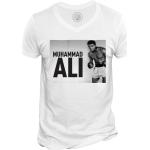 T-Shirt Homme Col V Muhammad Ali / Champion De Boxe / Photo Noir Et Blanc