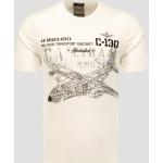 T-shirts à imprimés Aeronautica Militare blancs en jersey à motif avions à col rond look urbain pour homme 