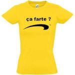 T-Shirt Humour Brice De Nice Ça Farte Pour Femme Jaune