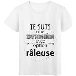 T-Shirt imprimé citation humour je suis une infirmiere avec option raleuse ref 2763 Fabriqué en France - S
