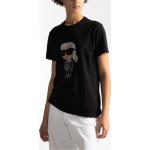 T-shirts à imprimés Karl Lagerfeld noirs bio éco-responsable Taille XS pour femme en promo 