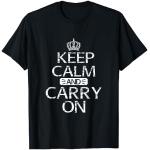 T-shirts noirs Meme / Theme Keep calm and carry on Taille S classiques pour homme 