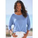 T-shirts manches 3/4 Lascana bleues claires en viscose à manches trois-quart Taille 3 XL look fashion pour femme 