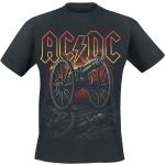 T-shirts noirs en coton à manches courtes AC/DC à manches courtes à col rond Taille XXL look Rock 