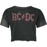 T-shirts noirs en coton à manches courtes AC/DC à manches courtes à col rond Taille 3 XL look vintage pour femme 