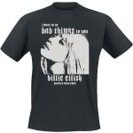 T-shirts noirs en coton à manches courtes Billie Eilish à manches courtes à col rond Taille XXL pour homme 