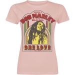 T-shirts rose bonbon en coton à manches courtes Bob Marley à manches courtes à col rond Taille XXL pour femme 
