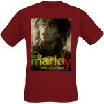 T-shirts rouge foncé en coton à manches courtes Bob Marley à manches courtes à col rond Taille XXL look Rock 