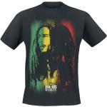 T-shirts noirs en coton à manches courtes Bob Marley à manches courtes à col rond Taille M 