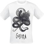 T-shirts blancs en coton à motif serpents à manches courtes Gojira à manches courtes à col rond Taille XXL pour homme 