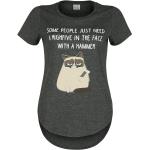 T-Shirt Manches courtes de Grumpy Cat - Some People Just Need A Highfive - M à XXL - pour Femme - gris chiné