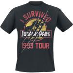 T-shirts noirs en coton à manches courtes Jurassic Park à manches courtes à col rond Taille XXL 