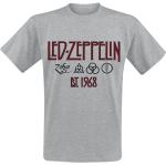 Tops col rond gris en coton Led Zeppelin à manches mi-longues à col rond Taille 3 XL 