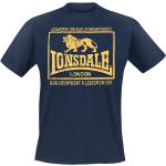 T-shirts Lonsdale bleues foncé en coton à manches courtes à manches courtes à col rond Taille 3 XL look streetwear pour homme 