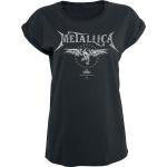T-shirts noirs en coton à manches courtes Metallica à manches courtes à col rond Taille 5 XL pour femme 