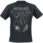 T-shirts noirs en coton à manches courtes Metallica à manches courtes à col rond Taille 3 XL 
