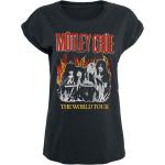 T-shirts noirs en coton à manches courtes Mötley Crüe à manches courtes à col rond Taille XXL look vintage pour femme 